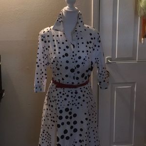 Polkadots white and black dress